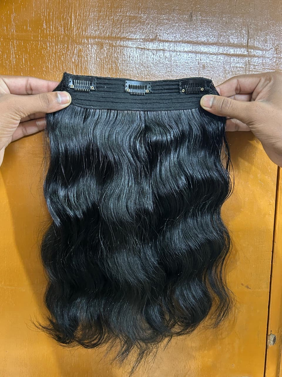 Hair Extensions (Natural Black) - 9 inches, wavy