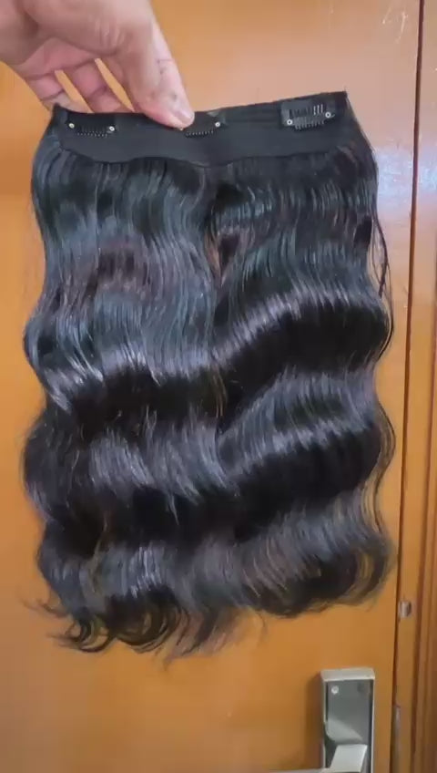 Hair Extensions (Natural Black) - 9 inches, wavy