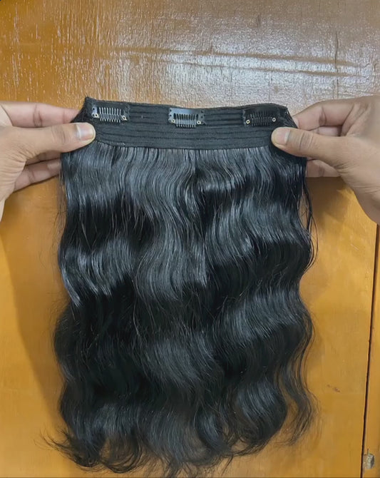 Hair Extensions (Natural Black) - 9 inches, wavy